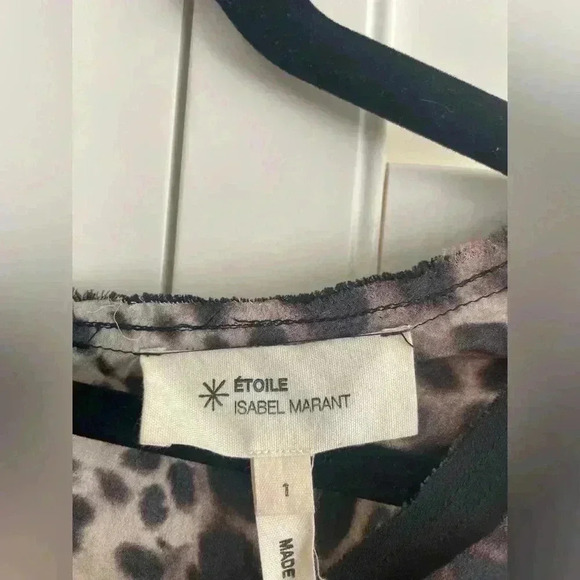 Isabel Marant Silk Tank Mini Dress Leopard Print Ruched Jafney 1 XS S Brown Slip - Picture 8 of 14